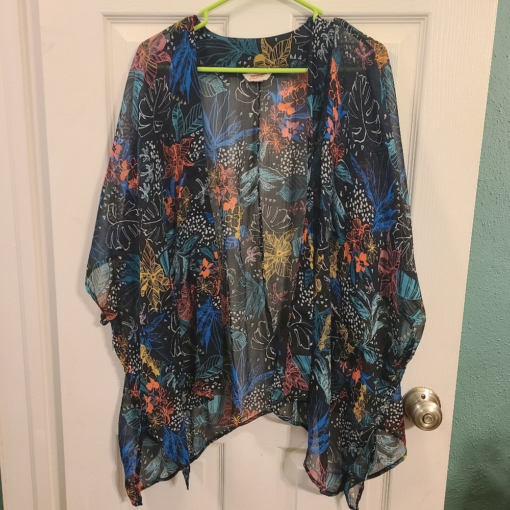 Tropical Beach Kimono Coverup